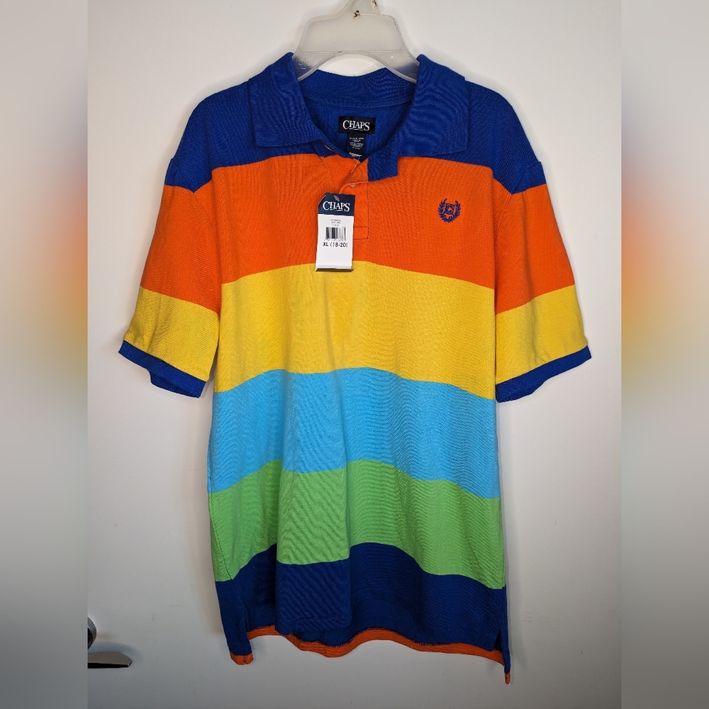 CHAPS COLOR-BLOCK POlO T-SHIRT